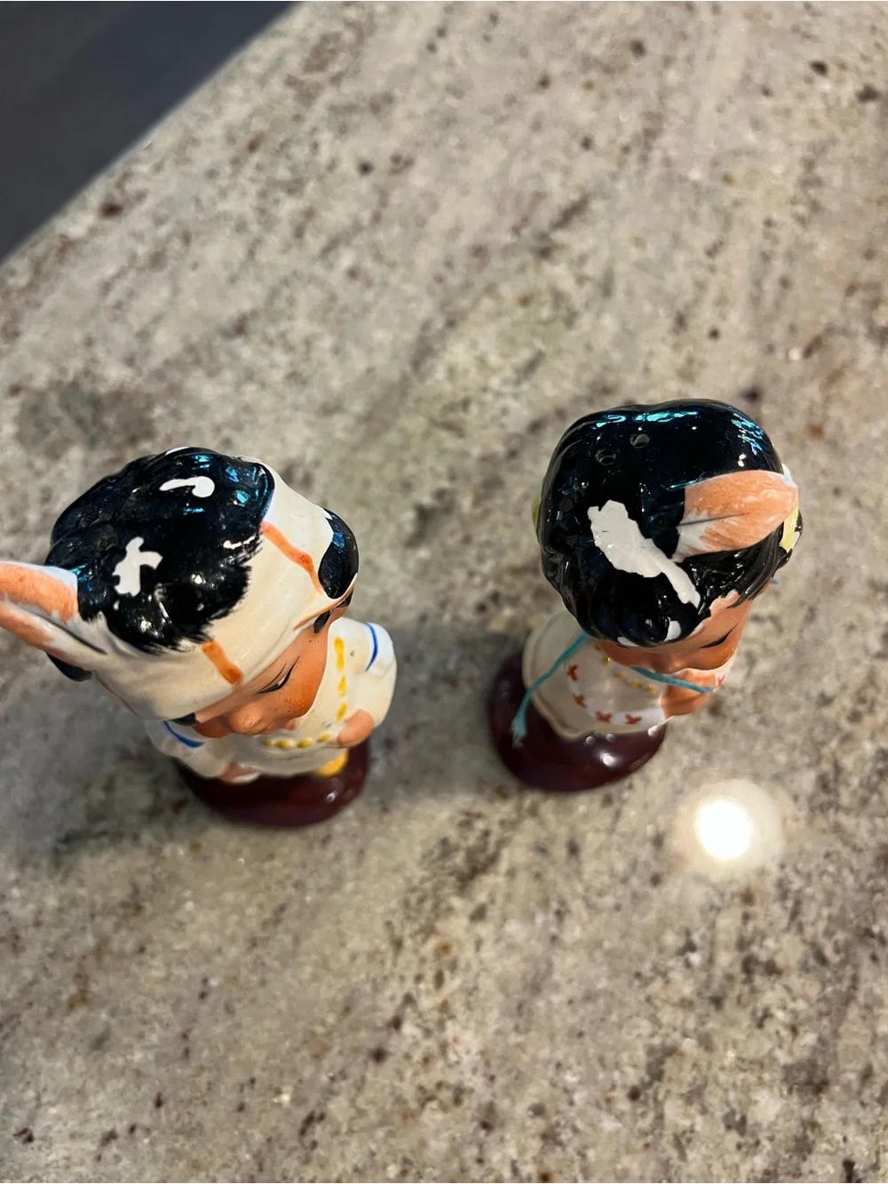 Vintage Native American Boy & Girl Salt & Pepper Shakers Japan Mid Century